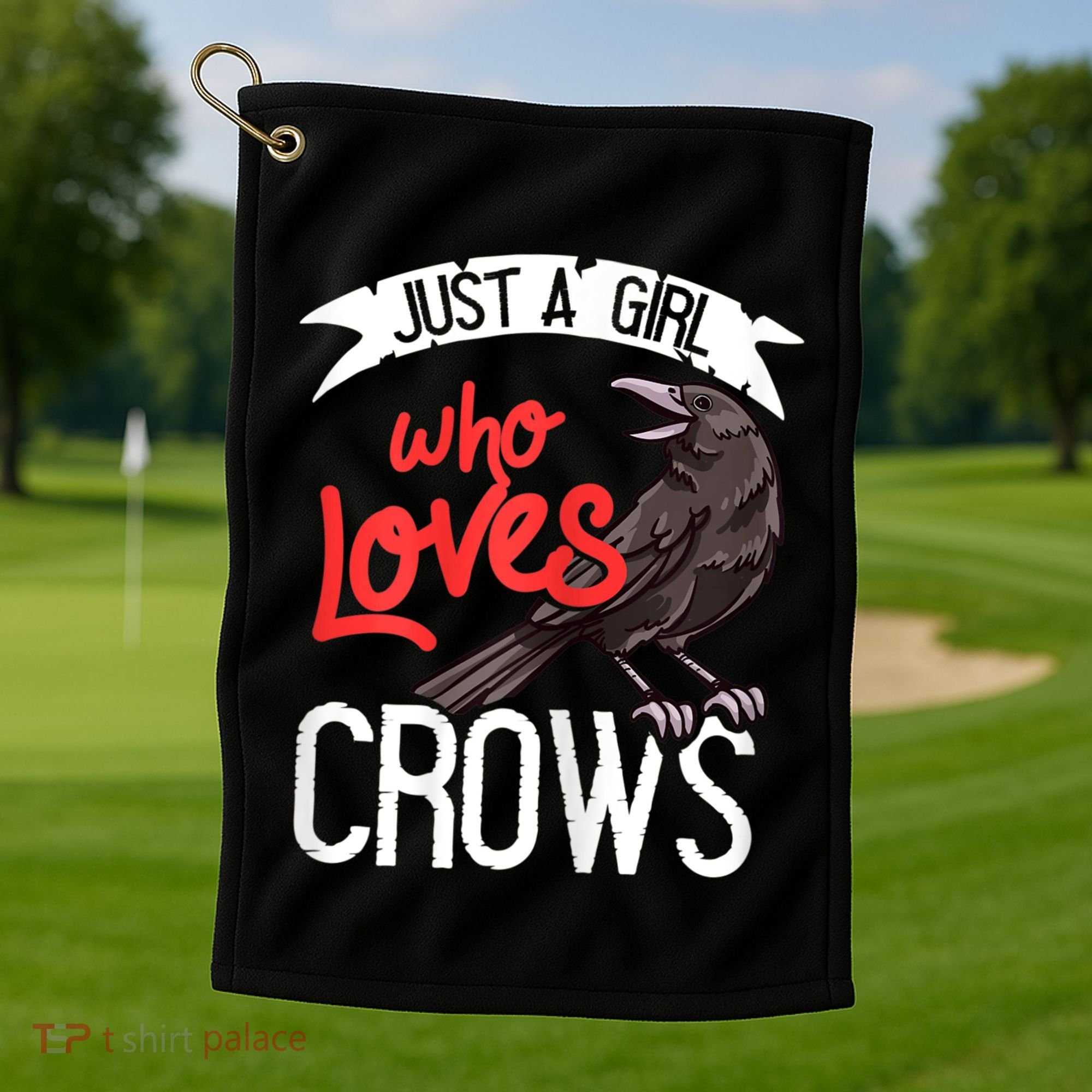 Raven Crow Gift Birding Bird Watching Just A Girl Who Loves Crows Golf Towel