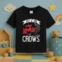 Raven Crow Gift Birding Bird Watching Just A Girl Who Loves Crows Toddler T-Shirt thumb 3