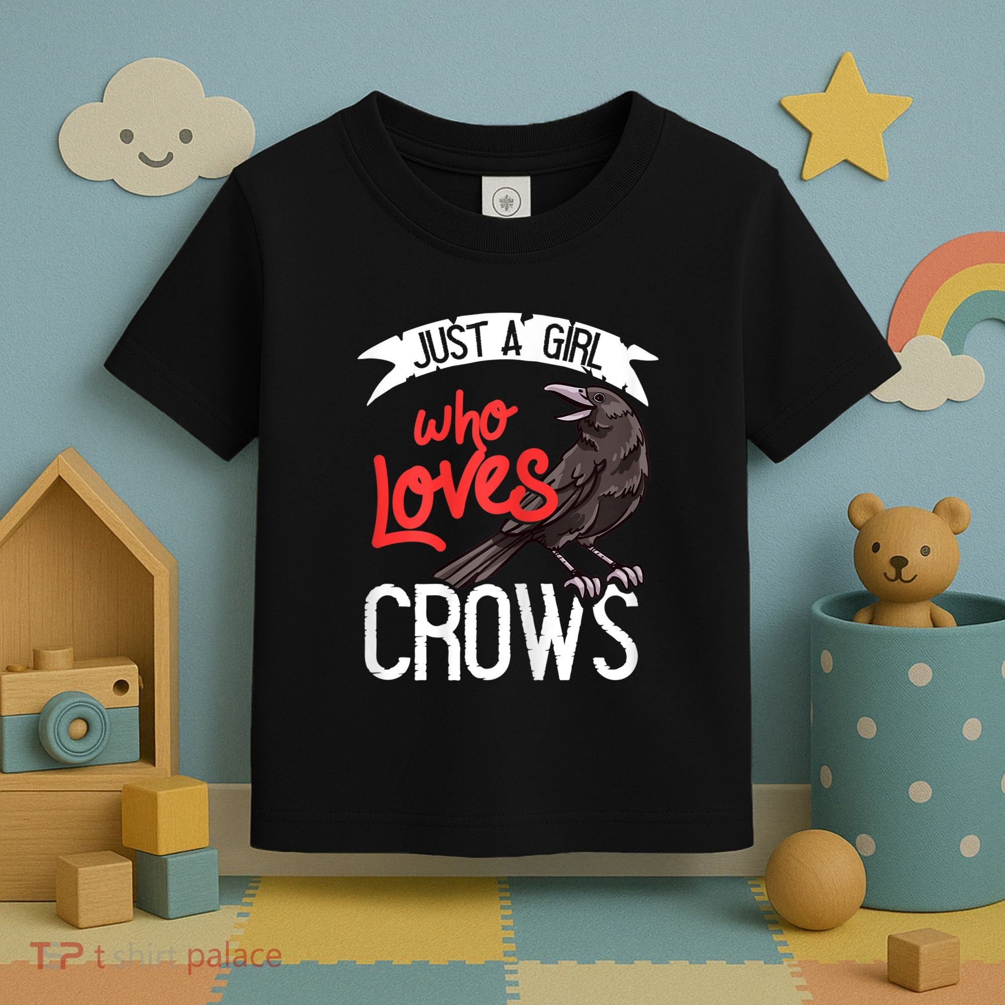 Raven Crow Gift Birding Bird Watching Just A Girl Who Loves Crows Toddler T-Shirt