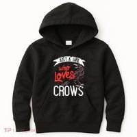 Raven Crow Gift Birding Bird Watching Just A Girl Who Loves Crows Kids Hoodie thumb 0