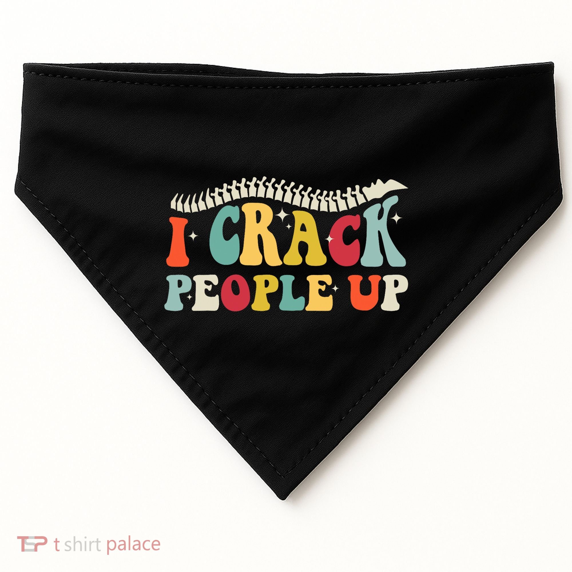Retro Chiropractic Groovy Spinal Cord Chiropractor Funny USA-Made Doggie Bandana