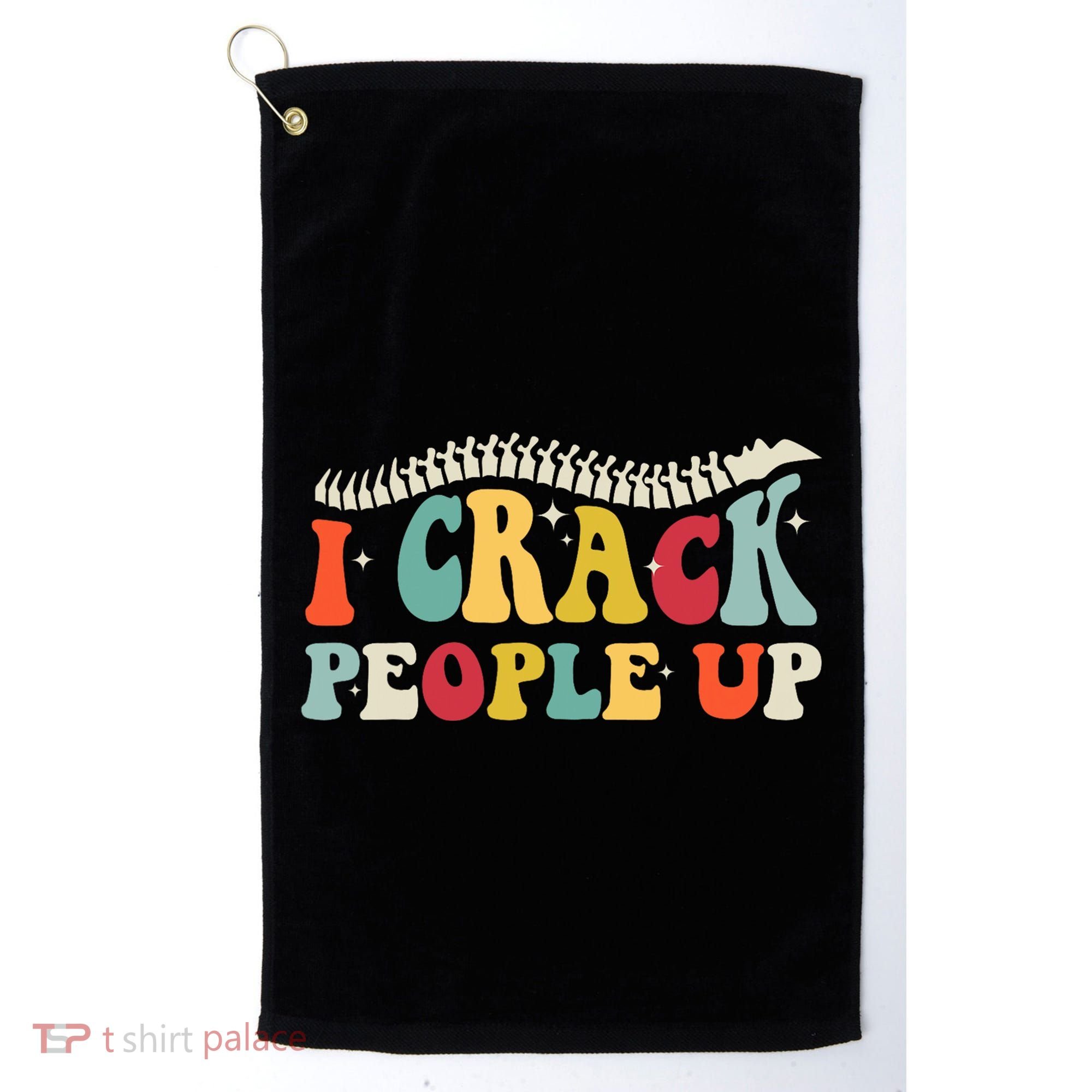 Retro Chiropractic Groovy Spinal Cord Chiropractor Funny Golf Towel