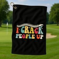 Retro Chiropractic Groovy Spinal Cord Chiropractor Funny Golf Towel thumb 1