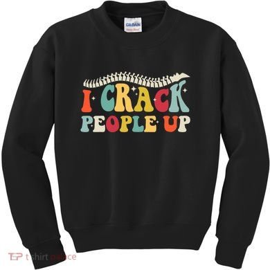 Retro Chiropractic Groovy Spinal Cord Chiropractor Funny Kids Sweatshirt