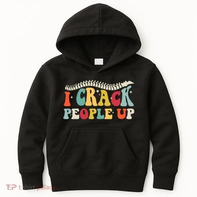 Retro Chiropractic Groovy Spinal Cord Chiropractor Funny Kids Hoodie