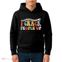 Retro Chiropractic Groovy Spinal Cord Chiropractor Funny Kids Hoodie thumb 4