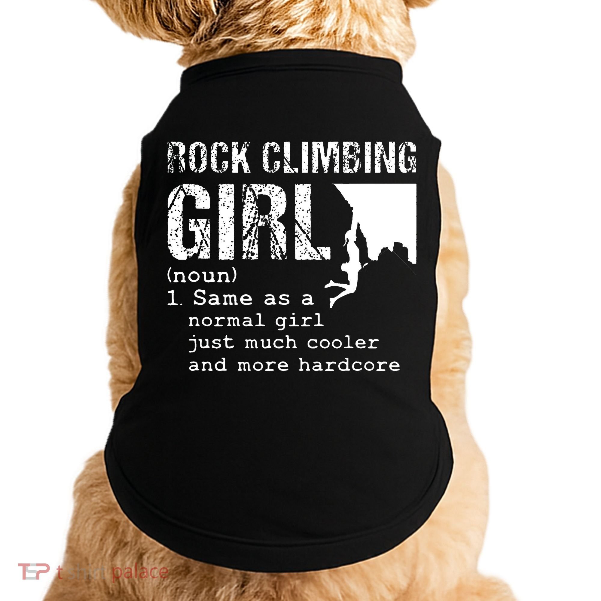 Rock Climbing Girl Definition Mountain Climber Bouldering Doggie Tank