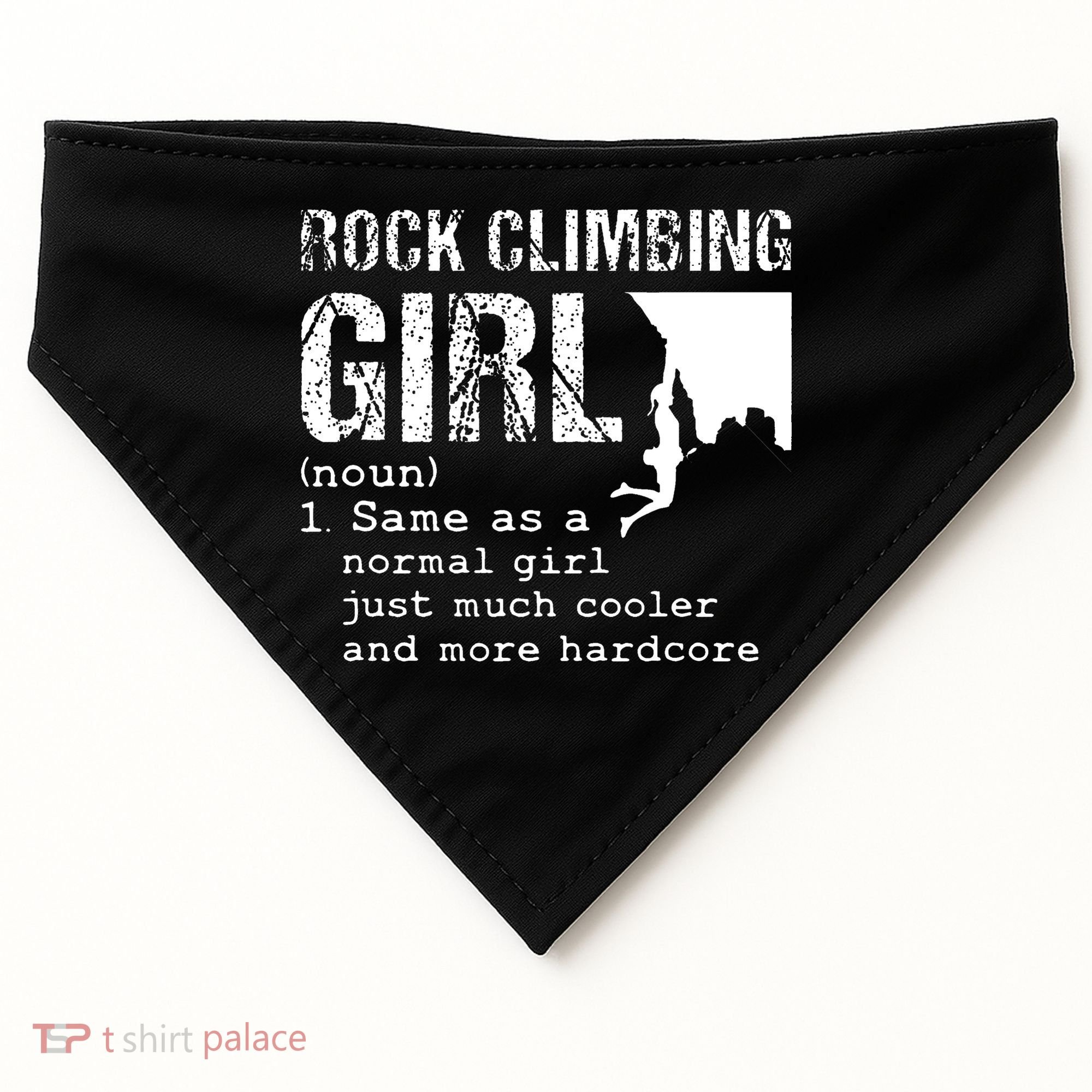 Rock Climbing Girl Definition Mountain Climber Bouldering USA-Made Doggie Bandana