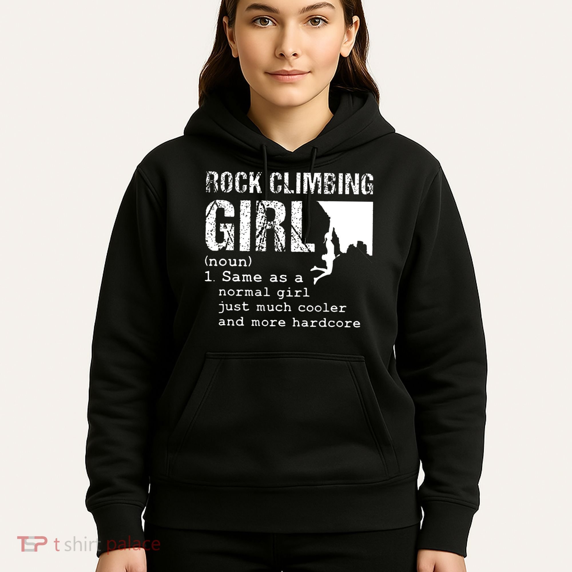 Rock Climbing Girl Definition Mountain Climber Bouldering Hoodie