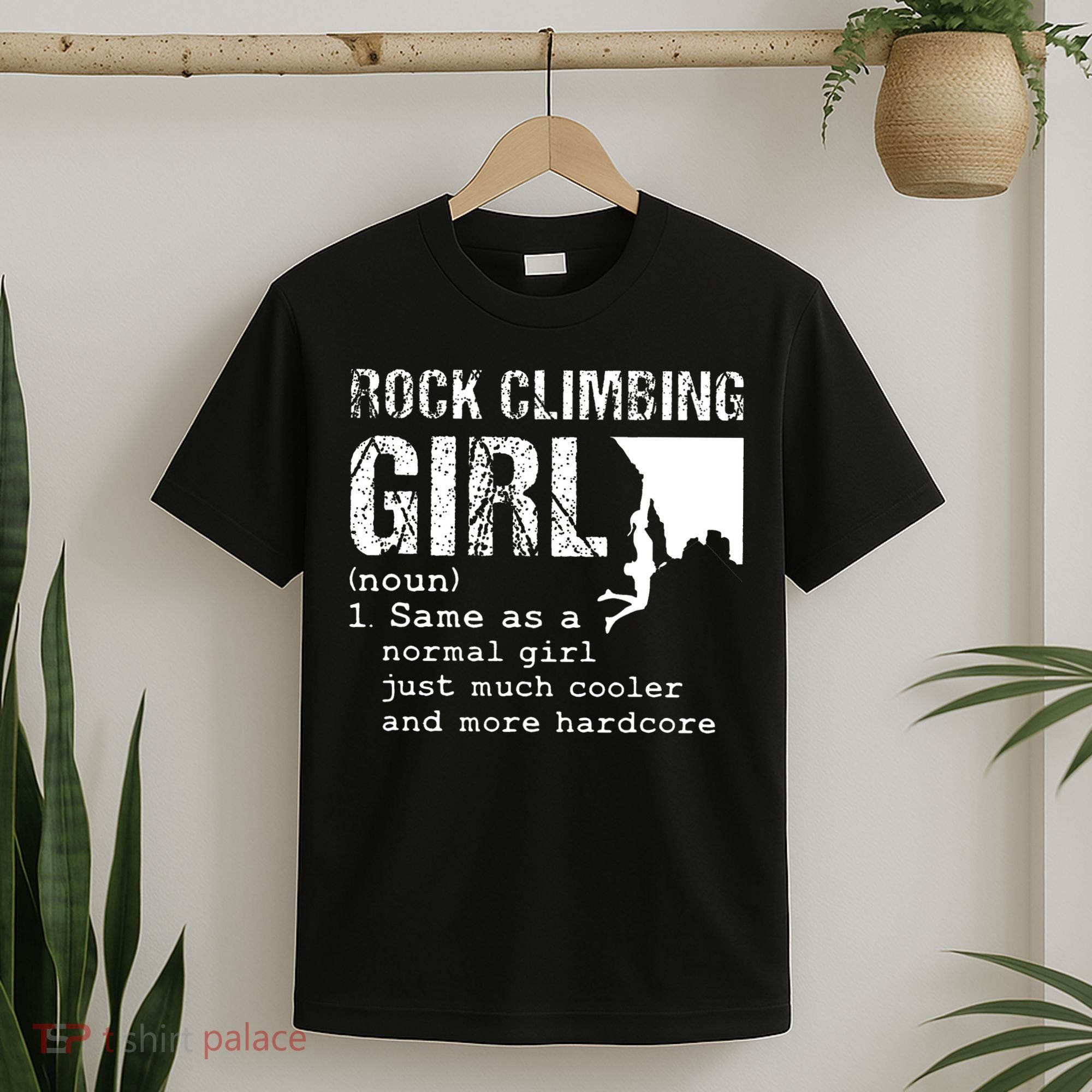 Rock Climbing Girl Definition Mountain Climber Bouldering T-Shirt
