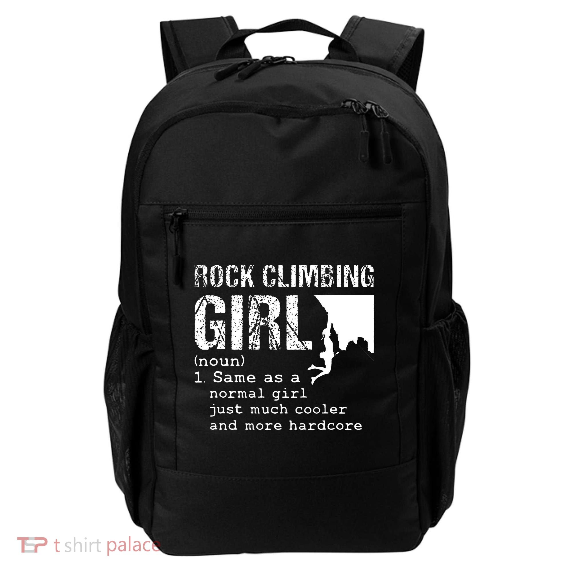 Rock Climbing Girl Definition Mountain Climber Bouldering Backpack