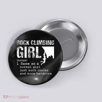 Rock Climbing Girl Definition Mountain Climber Bouldering Button thumb 0
