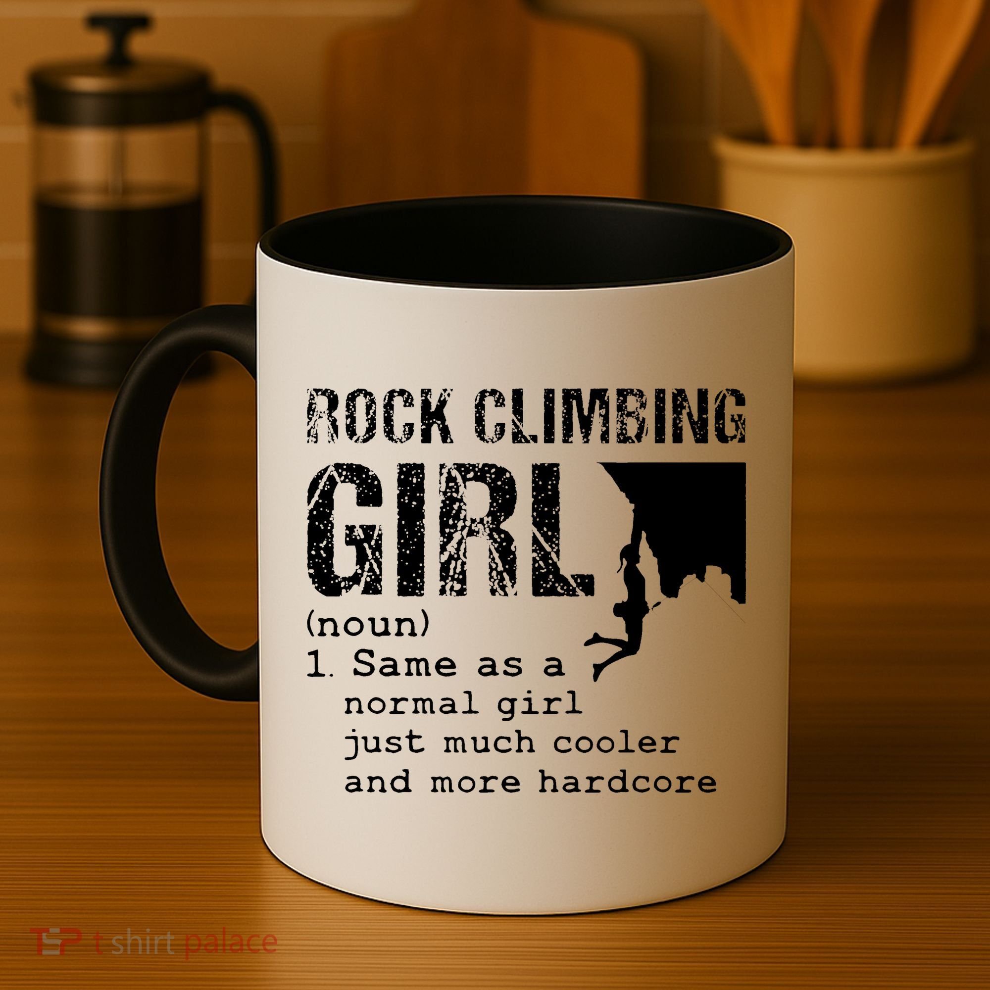 Rock Climbing Girl Definition Mountain Climber Bouldering Coffee Mug