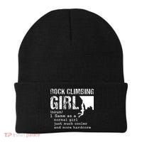 Rock Climbing Girl Definition Mountain Climber Bouldering Beanie thumb 0