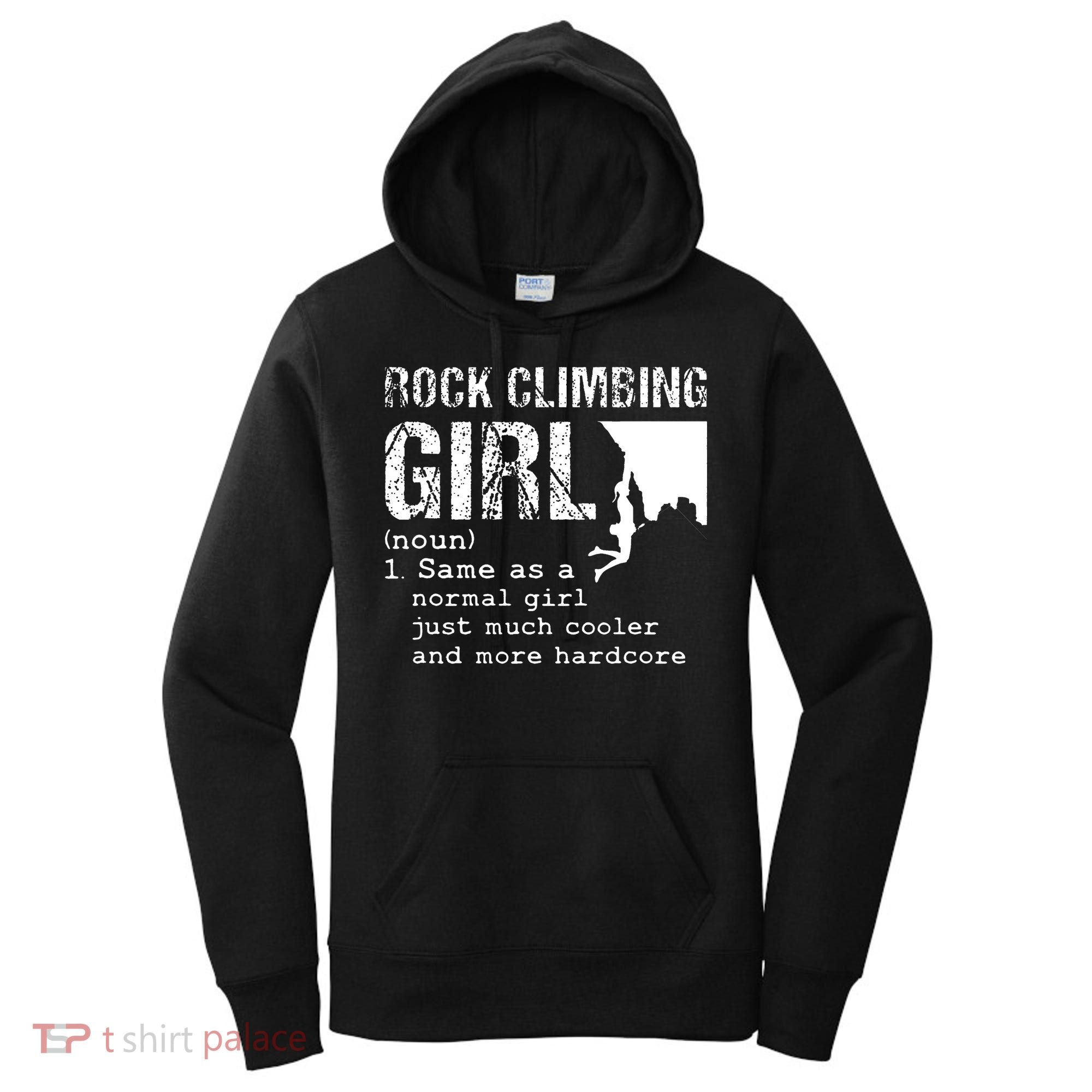 Rock Climbing Girl Definition Mountain Climber Bouldering Women's Hoodie