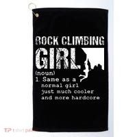 Rock Climbing Girl Definition Mountain Climber Bouldering Golf Towel thumb 0