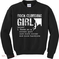 Rock Climbing Girl Definition Mountain Climber Bouldering Kids Sweatshirt thumb 0