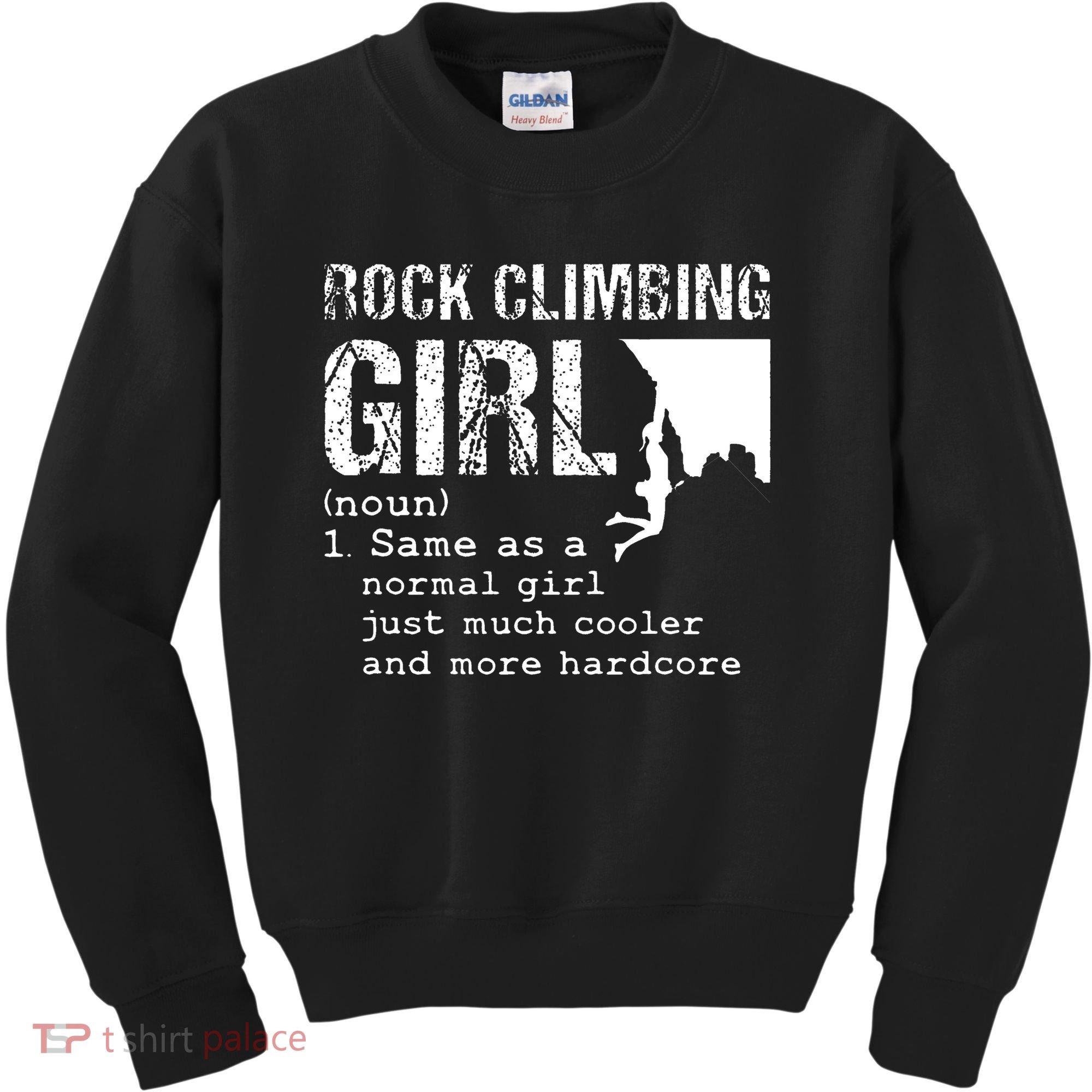 Rock Climbing Girl Definition Mountain Climber Bouldering Kids Sweatshirt