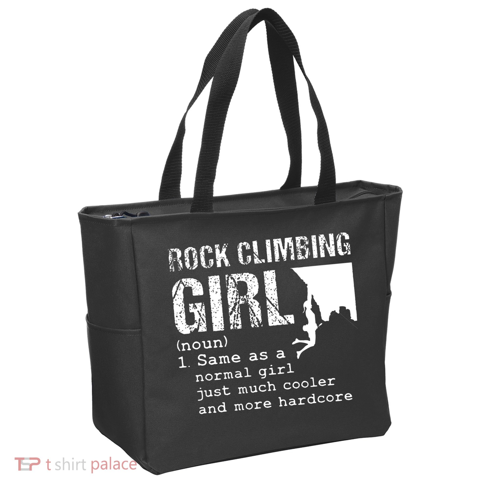 Rock Climbing Girl Definition Mountain Climber Bouldering Tote Bag