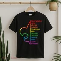 Rainbow Colorful Graphic Scout Law T-Shirt thumb 2