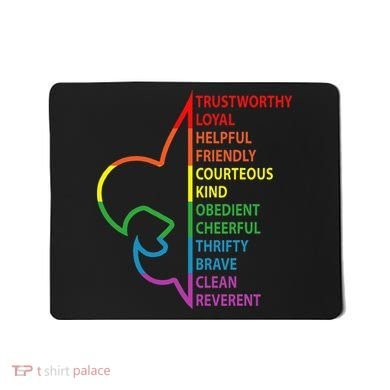 Rainbow Colorful Graphic Scout Law Mousepad