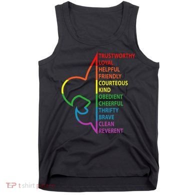 Rainbow Colorful Graphic Scout Law Tank Top