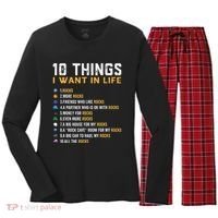 Rock Collector Geologist Joke For Geode Hunter Rockhounding Women's Long Sleeve Flannel Pajama Set  thumb 0