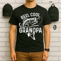 Reel Cool Grandpa Fisherman Father's Day Funny Fishing T-Shirt thumb 6