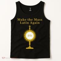 Roman Catholic Gift Make The Mass Latin Again Tank Top thumb 2