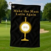 Roman Catholic Gift Make The Mass Latin Again Golf Towel thumb 1