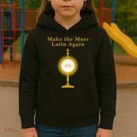 Roman Catholic Gift Make The Mass Latin Again Kids Hoodie thumb 3