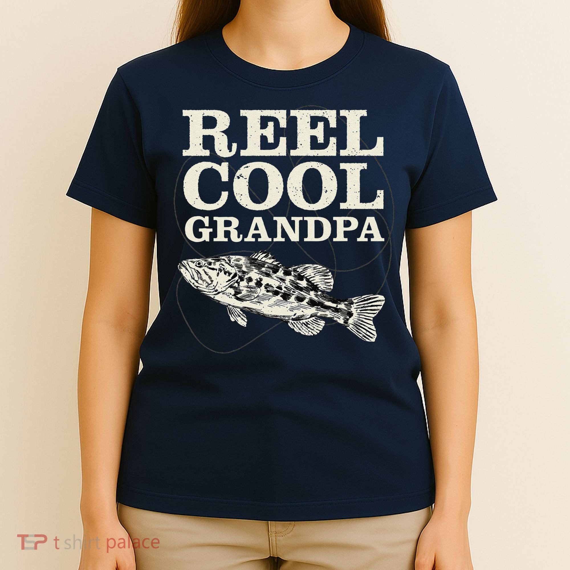 Reel Cool Grandpa Fly Fishing Walleye Fishing Pole Grandpa T-Shirt