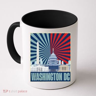 Retro Capitol Hill Washington DC American Flag Coffee Mug