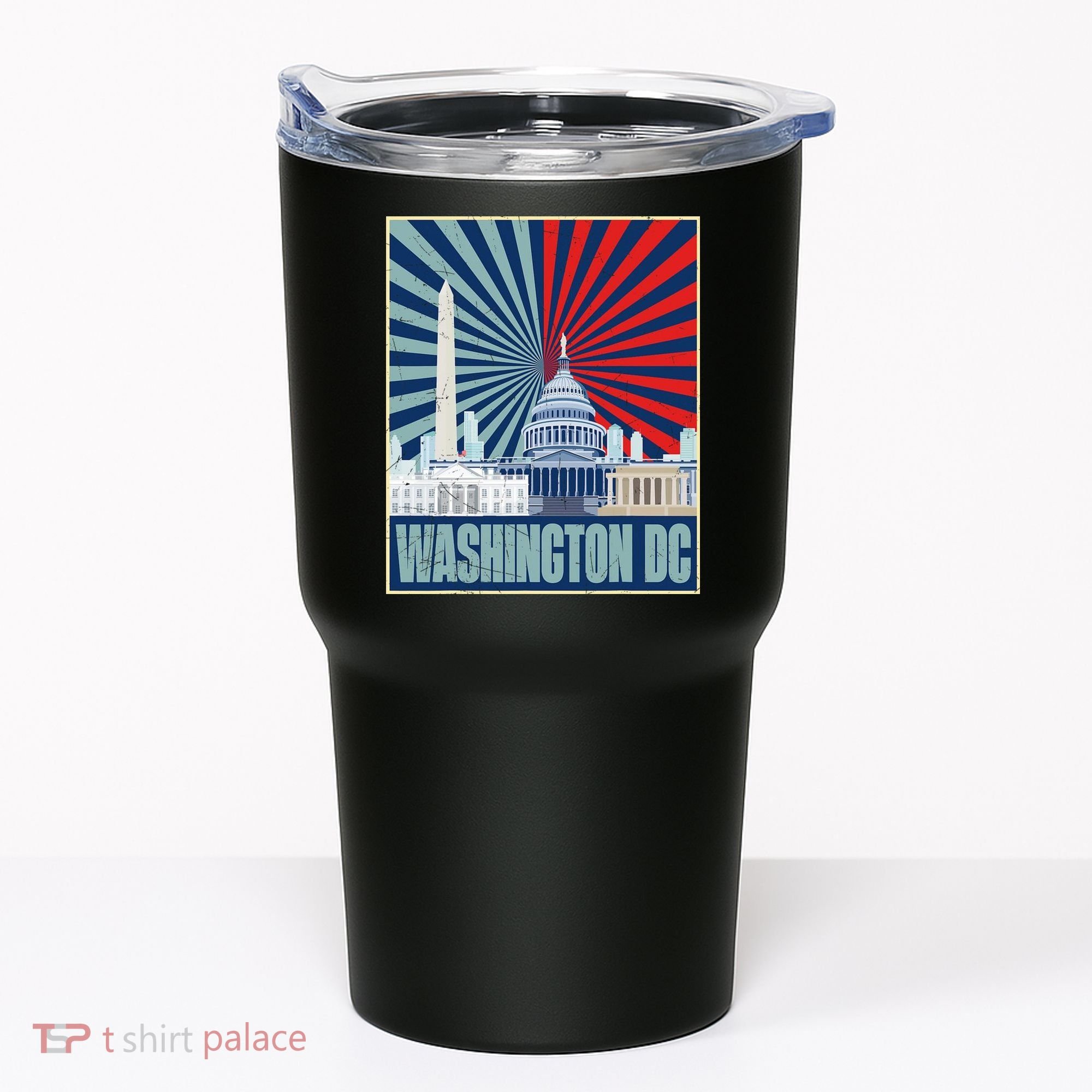 Retro Capitol Hill Washington DC American Flag Tumbler