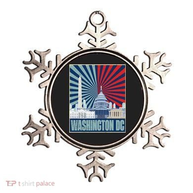 Retro Capitol Hill Washington DC American Flag Ornament