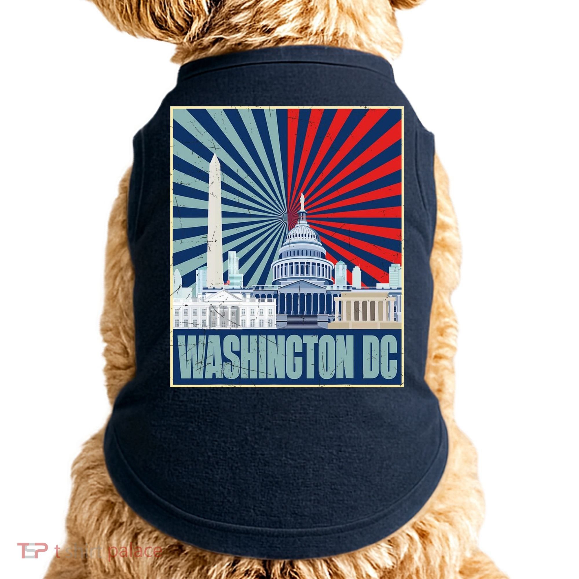 Retro Capitol Hill Washington DC American Flag Doggie Tank