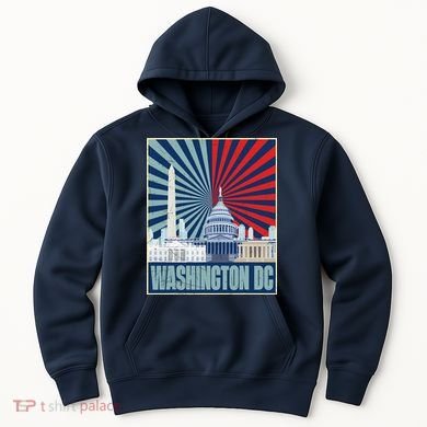 Retro Capitol Hill Washington DC American Flag Hoodie