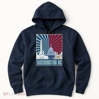 Retro Capitol Hill Washington DC American Flag Hoodie thumb 0