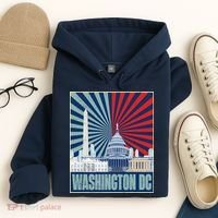 Retro Capitol Hill Washington DC American Flag Hoodie thumb 4