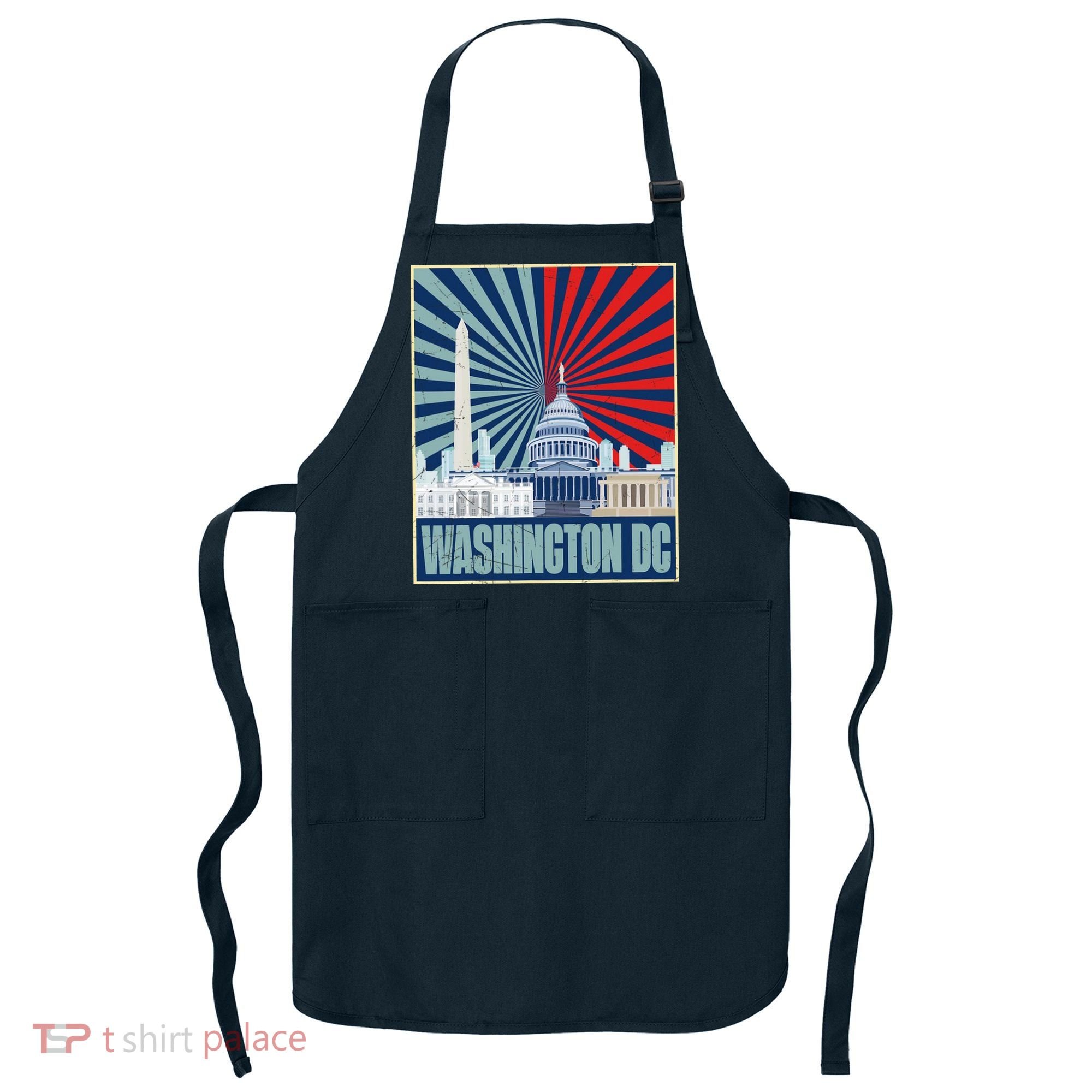 Retro Capitol Hill Washington DC American Flag Apron