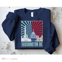 Retro Capitol Hill Washington DC American Flag Sweatshirt thumb 2