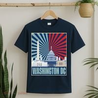 Retro Capitol Hill Washington DC American Flag T-Shirt thumb 2