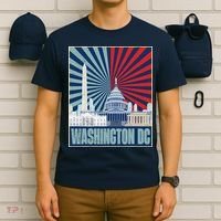 Retro Capitol Hill Washington DC American Flag T-Shirt thumb 6