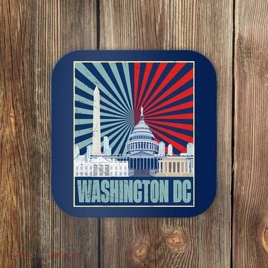 Retro Capitol Hill Washington DC American Flag Coaster