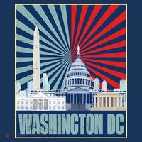 Retro Capitol Hill Washington DC American Flag Women's Hoodie thumb 2