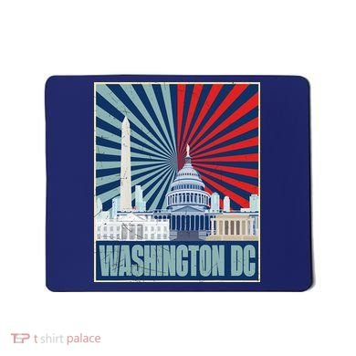 Retro Capitol Hill Washington DC American Flag Mousepad