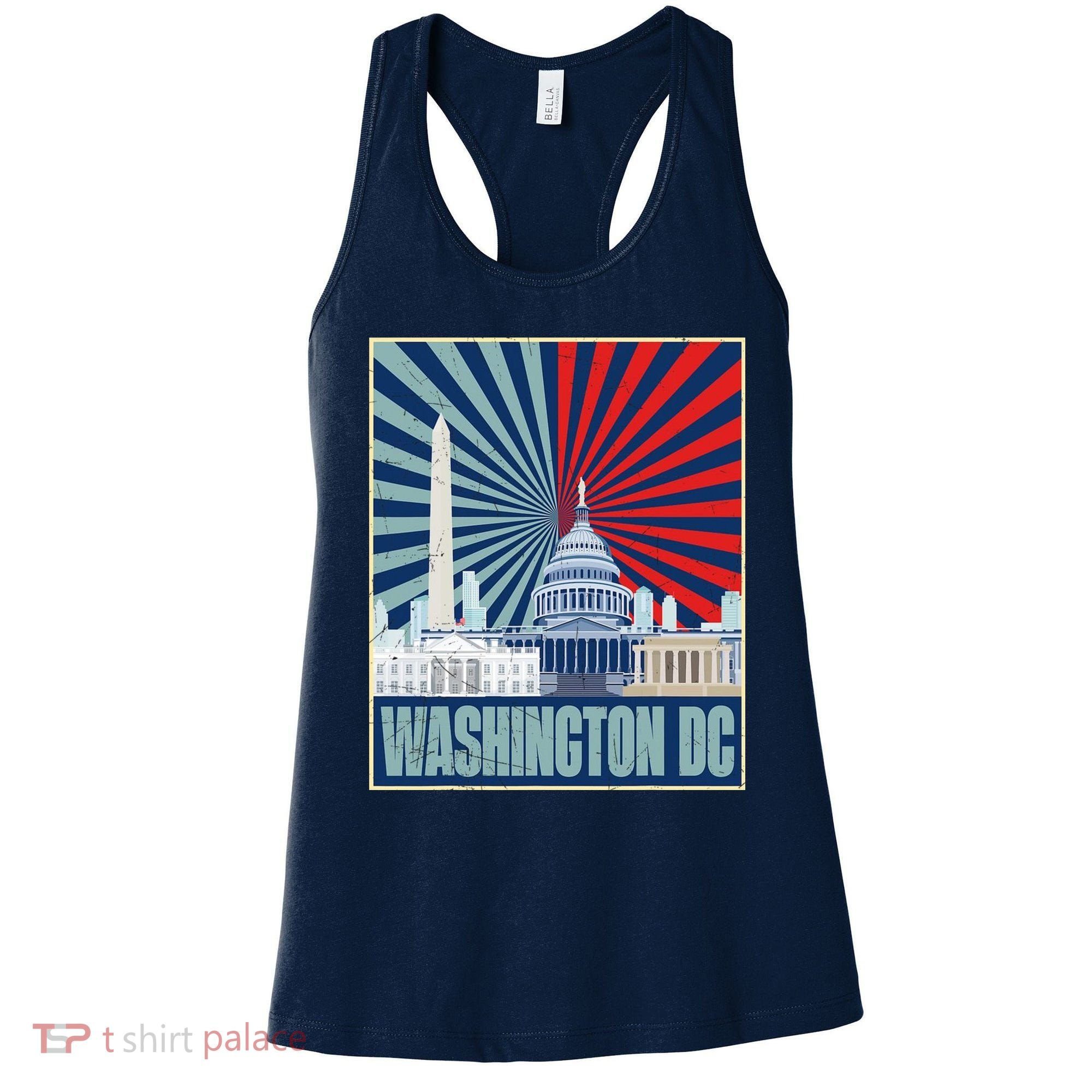 Retro Capitol Hill Washington DC American Flag Women's Tank Top