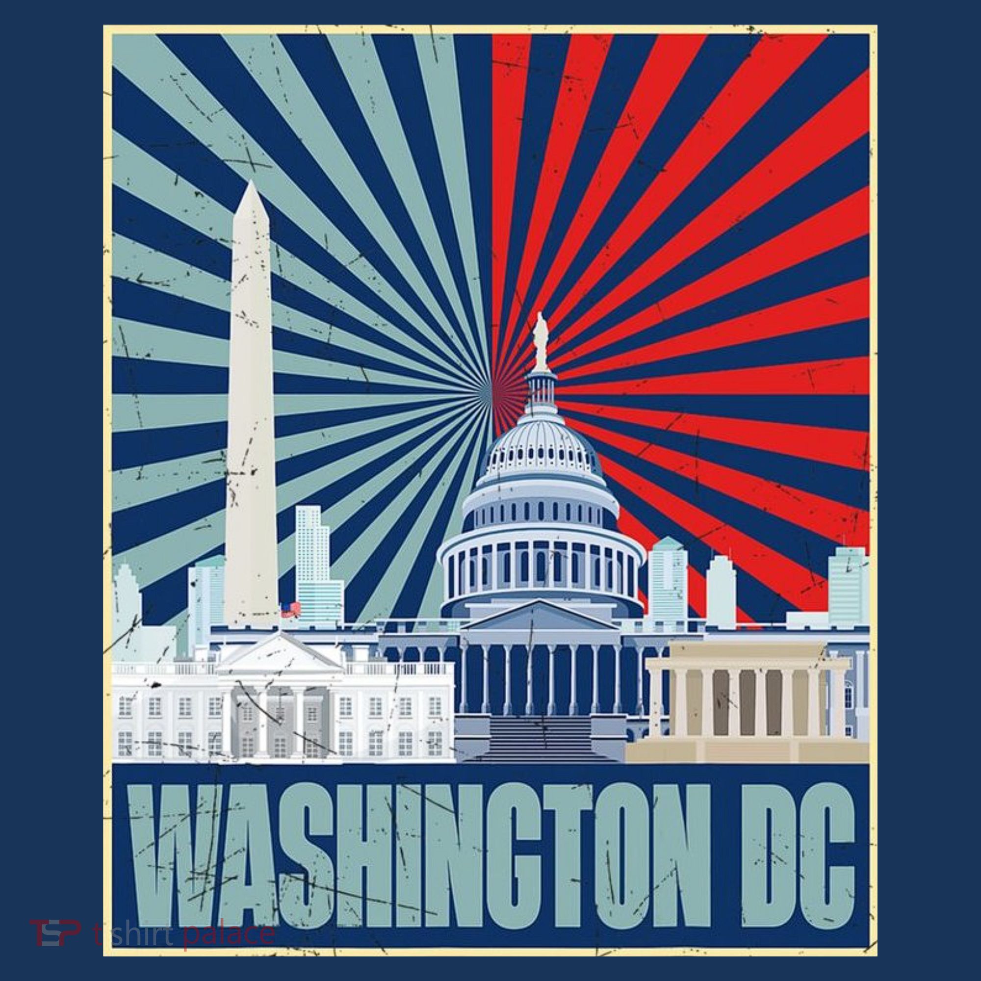 Retro Capitol Hill Washington DC American Flag Women's Tank Top
