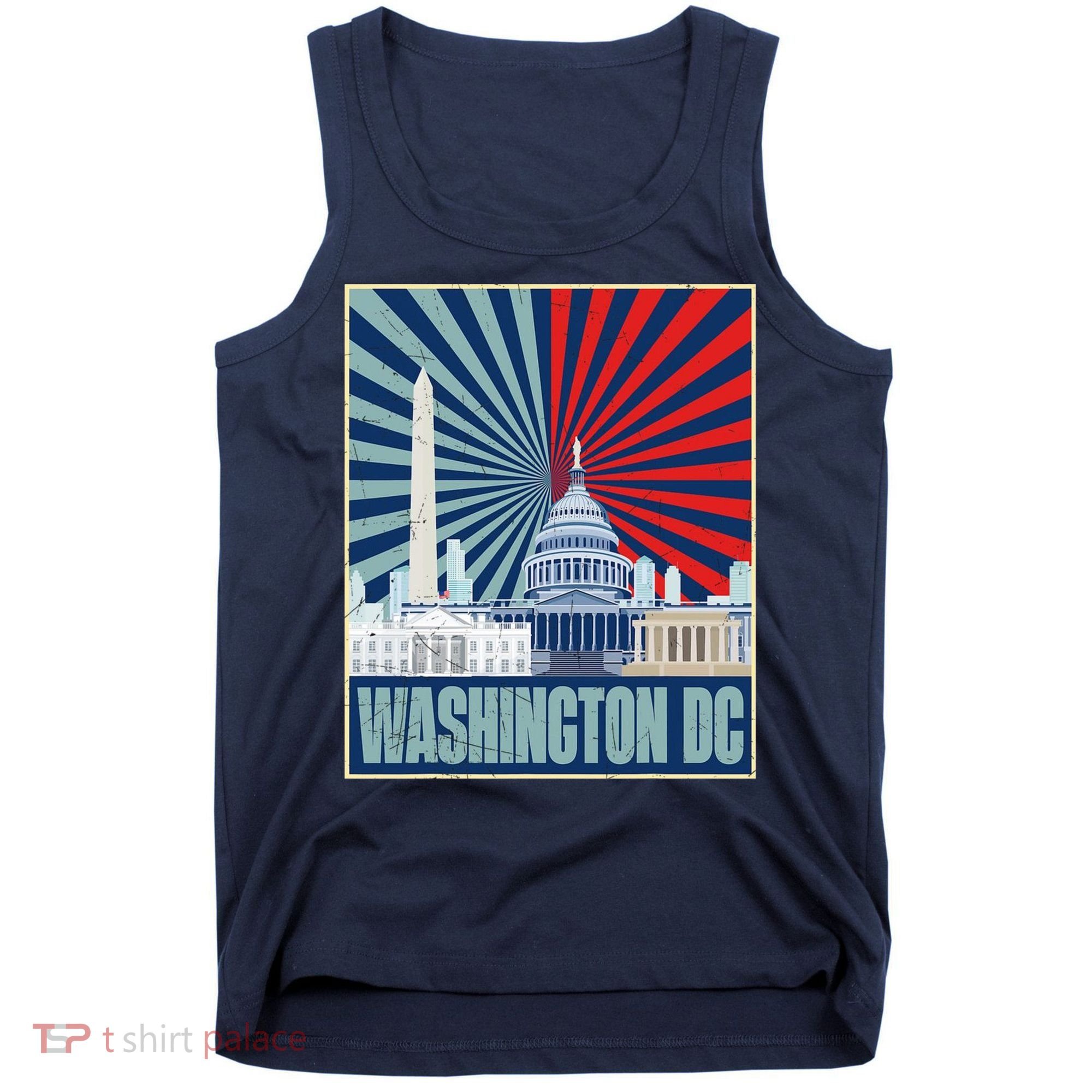 Retro Capitol Hill Washington DC American Flag Tank Top