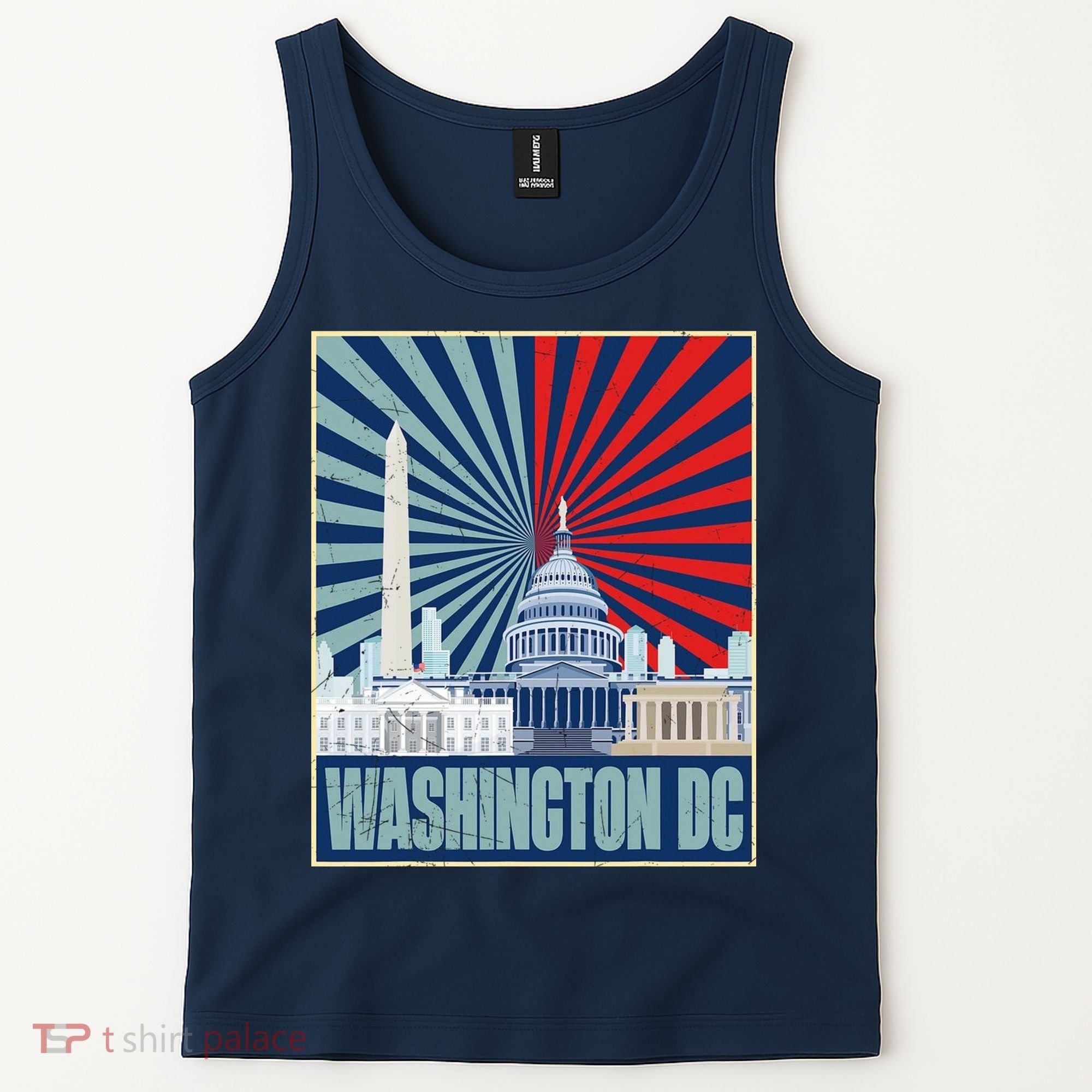 Retro Capitol Hill Washington DC American Flag Tank Top